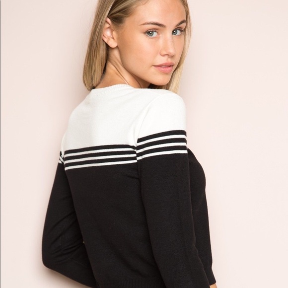 Brandy Melville striped black knit sweater new - Picture 2 of 3